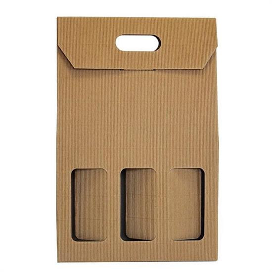 SCATOLA PORTABOTTIGLIA 3 POSTI ONDA SCOPERTA 27 X 9 X 40,3 A