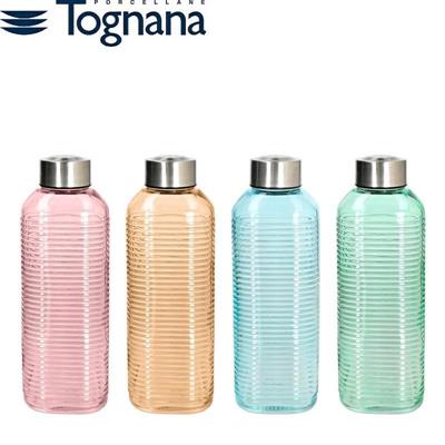 BOTTIGLIA IN VETRO QUADRA 1 LT TAPPO ACCIAIO BOTTLE JUS