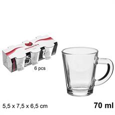 TAZZA CAFFE' IN VETRO 70 ML CONF. 6 PZ