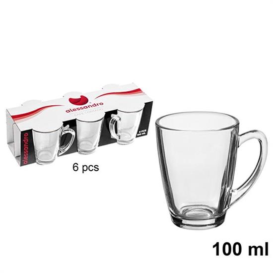 TAZZA CAFFE' IN VETRO 100 ML CONF. 6 PZ
