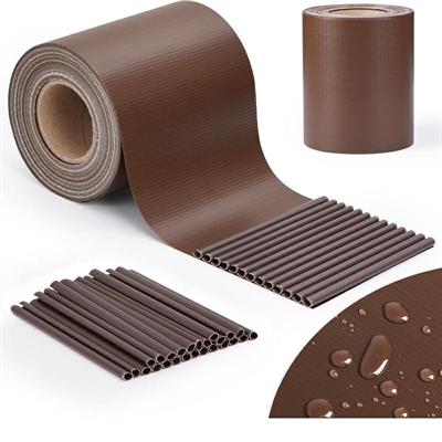 BANDA PRIVACY IN PVC H 19 X 35 MT + 25 CLIPS MARRONE