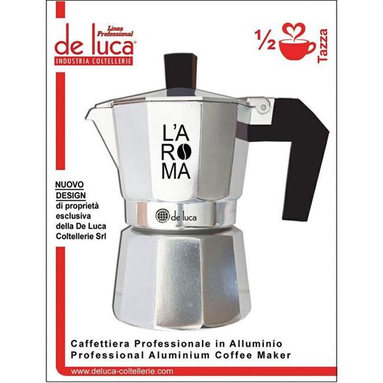CAFFETTIERA ALLUMINIO 1/2 TZ MANICO NERO