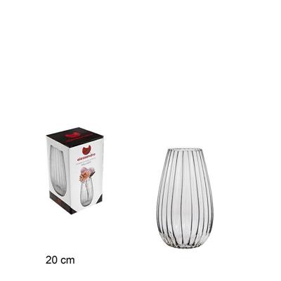 VASO IN VETRO A RIGHE 20 CM