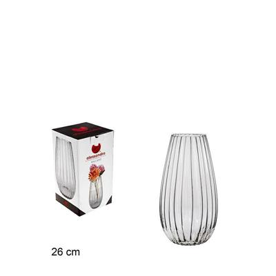 VASO IN VETRO A RIGHE 26 CM