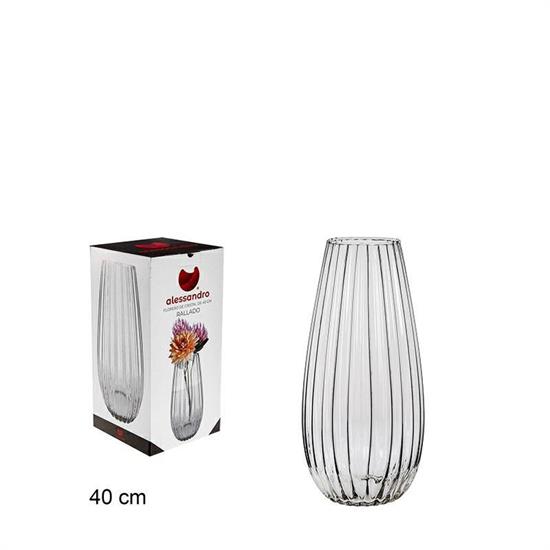 VASO IN VETRO A RIGHE 40 CM
