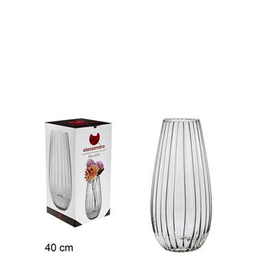 VASO IN VETRO A RIGHE 40 CM