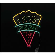 INSEGNA LUMINOSA NEON LED PIZZA 34 X 42 CM