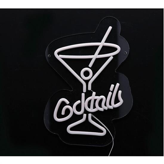 INSEGNA LUMINOSA NEON LED COCKTAILS 24 X 34 CM
