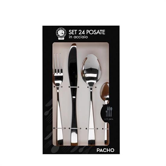 POSATE ACCIAIO PACHO ARGENTO CONF. 24 PZ