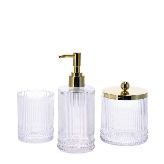 SET DA BAGNO IN VETRO 3 PZ
