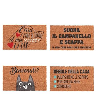 ZERBINO IN COCCO 40 X 70 CM 4 DECORI ASS