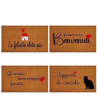 ZERBINO IN COCCO 40 X 70 CM 4 DECORI ASS