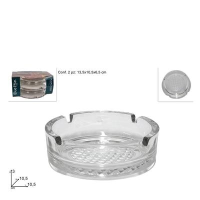 POSACENERE VETRO SET 2 PZ