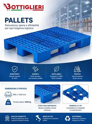 PEDANA EUR PLASTICA BLU A4L 80 X 120 CM