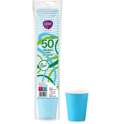 CLENDY BICCHIERI CARTA ACQUA CONF. 50 PZ AZZURRO