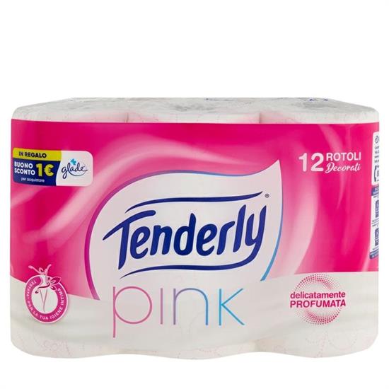 TENDERLY CARTA IGIENICA 12 ROTOLI PINK DECORATA