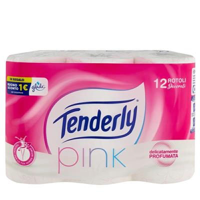 TENDERLY CARTA IGIENICA 12 ROTOLI PINK DECORATA