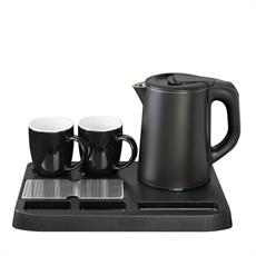 BOLLITORE ELETTRICO 0,8 LT CON VASSOIO E 2 TAZZE 1360 W