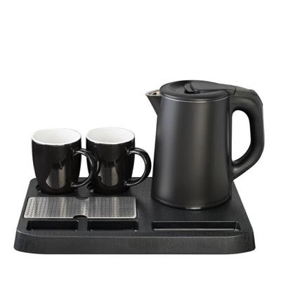 BOLLITORE ELETTRICO 0,8 LT CON VASSOIO E 2 TAZZE 1360 W