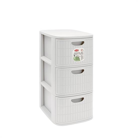 CASSETTIERA DOMUS 3 SLIM BIANCO POLVERE