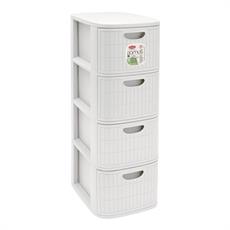 CASSETTIERA DOMUS 4 SLIM BIANCO POLVERE