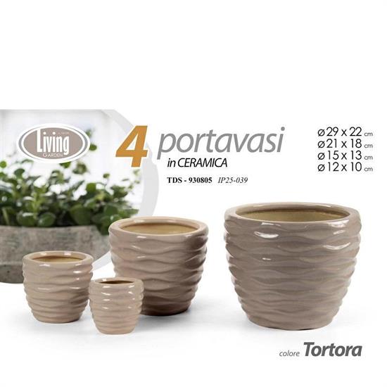 CASPO CERAMICA 4 PZ DECORO SABBIA TORTORA