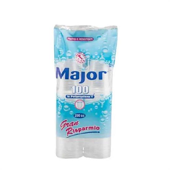 MAJOR BICCHIERI TRASPARENTI 200 CC CONF. 100 PZ