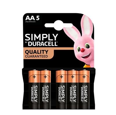 PILA DURACELL SIMPLY AA STILO X 5