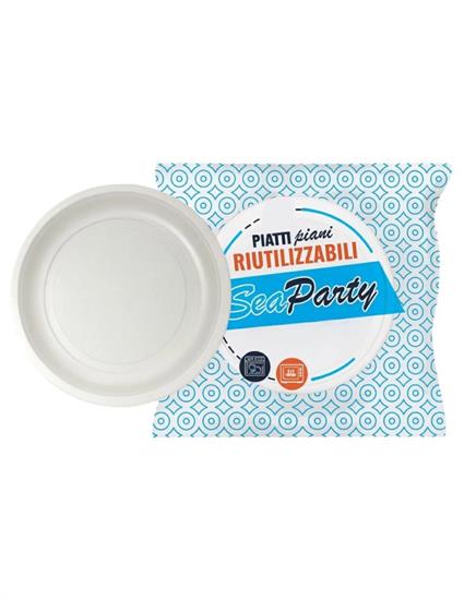 SEA PARTY PIATTI RIUTILIZZABILI PIANI CONF. 45 PZ