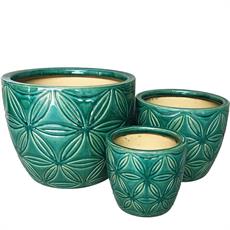 CASPO CERAMICA DALIA TRIS 28/21/15 CM COLORE VERDE