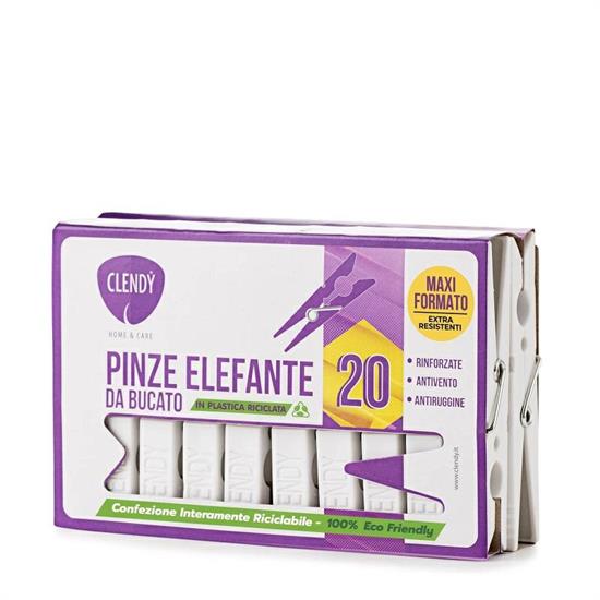 CLENDY PINZE BIANCHERIA ELEFANTE BIANCHE 20 PZ