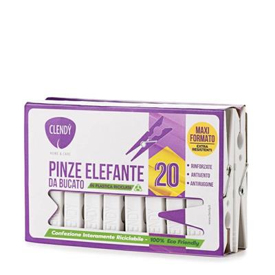 CLENDY PINZE BIANCHERIA ELEFANTE BIANCHE 20 PZ