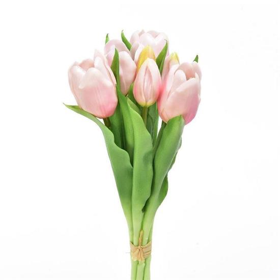 FIORE BOUQUET 7 TULIPANI IN GOMMA 31 CM ROSA
