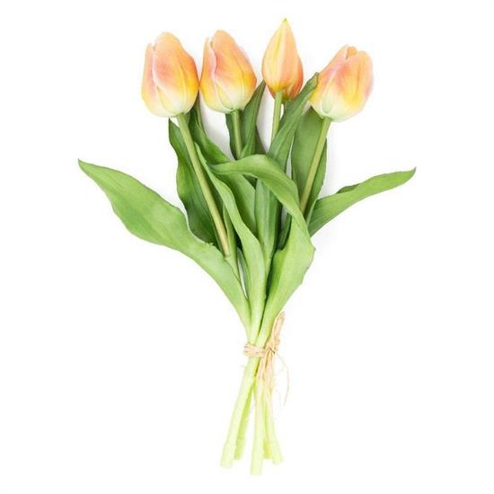 FIORE BOUQUET 5 TULIPANI CANGIANTI IN PVC 20X6XH31 CM GIALLO