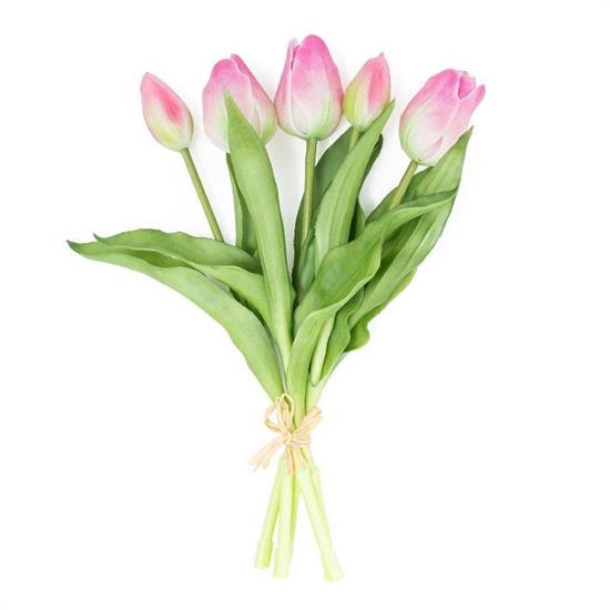 FIORE BOUQUET 5 TULIPANI CANGIANTI IN PVC 20X6XH31 CM FUCSIA