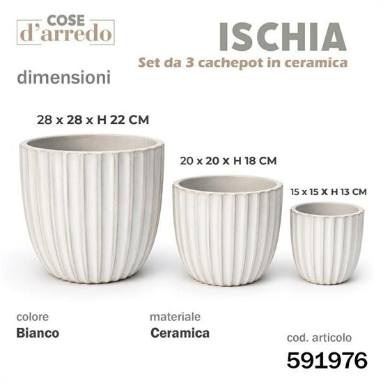 CASPO CERAMICA ISCHIA BIANCO SET 3 PZ D. 28/20/15 CM