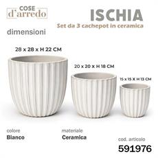 CASPO CERAMICA ISCHIA BIANCO SET 3 PZ D. 28/20/15 CM