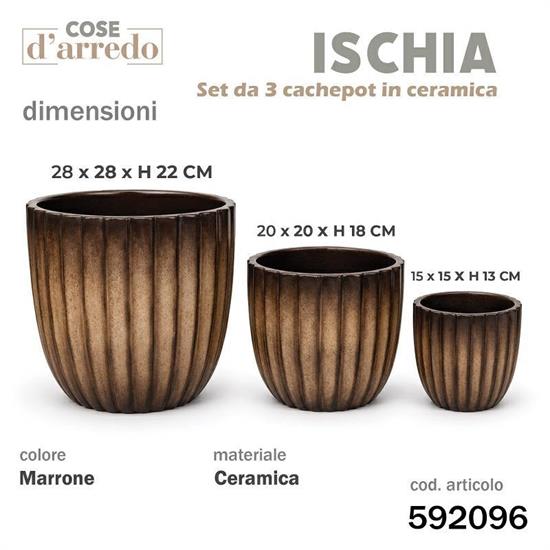 CASPO CERAMICA ISCHIA MARRONE SET 3 PZ D. 28/20/15 CM