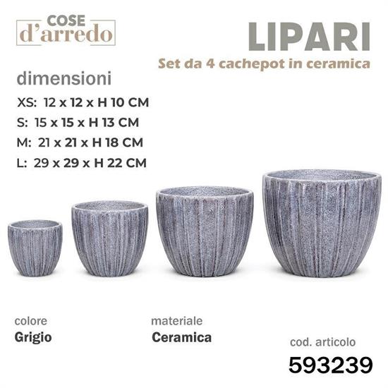 CASPO CERAMICA LIPARI GRIGIO SET 4 PZ D. 29/21/15/12 CM