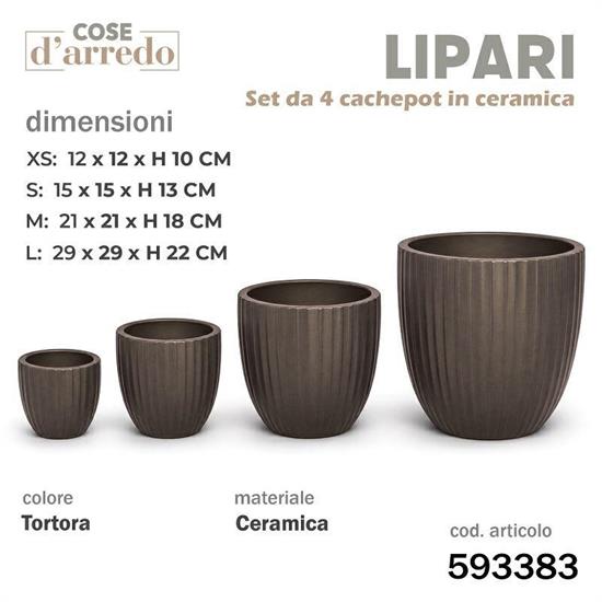 CASPO CERAMICA LIPARI TORTORA SET 4 PZ D. 29/21/15/12 CM