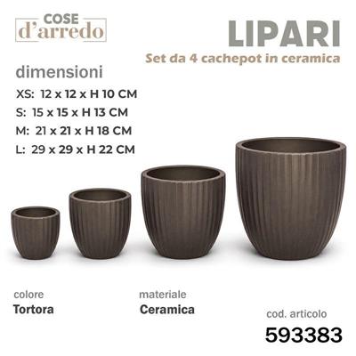 CASPO CERAMICA LIPARI TORTORA SET 4 PZ D. 29/21/15/12 CM