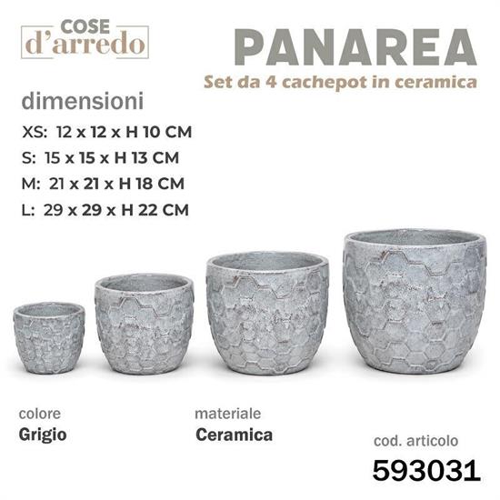 CASPO CERAMICA PANAREA GRIGIO SET 4 PZ D. 29/21/15/12 CM