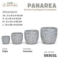 CASPO CERAMICA PANAREA GRIGIO SET 4 PZ D. 29/21/15/12 CM
