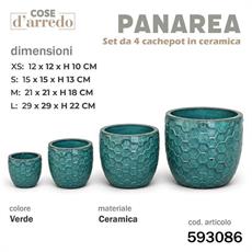 CASPO CERAMICA PANAREA VERDE SET 4 PZ D. 29/21/15/12 CM