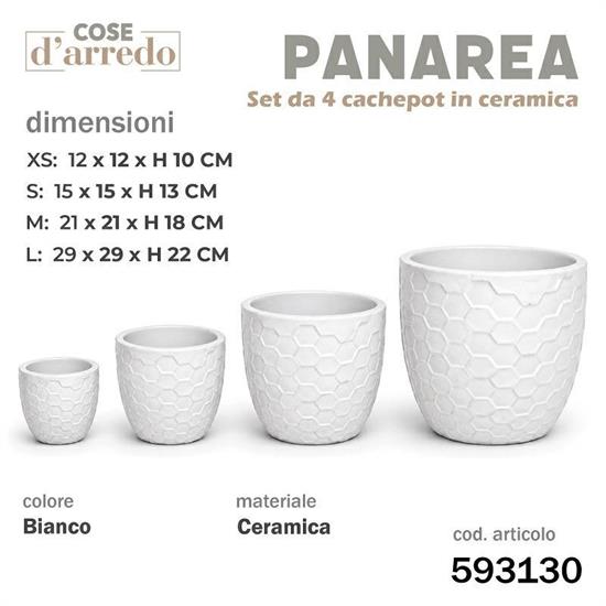 CASPO CERAMICA PANAREA BIANCO SET 4 PZ D. 29/21/15/12 CM