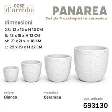 CASPO CERAMICA PANAREA BIANCO SET 4 PZ D. 29/21/15/12 CM
