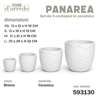 CASPO CERAMICA PANAREA BIANCO SET 4 PZ D. 29/21/15/12 CM