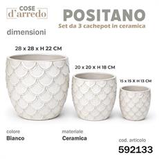 CASPO CERAMICA POSITANO BIANCO SET 3 PZ D. 28/20/15 CM