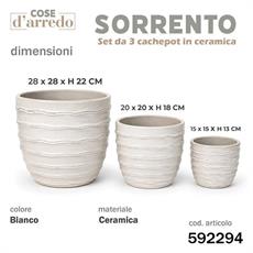 CASPO CERAMICA SORRENTO BIANCO SET 3 PZ D. 28/20/15 CM