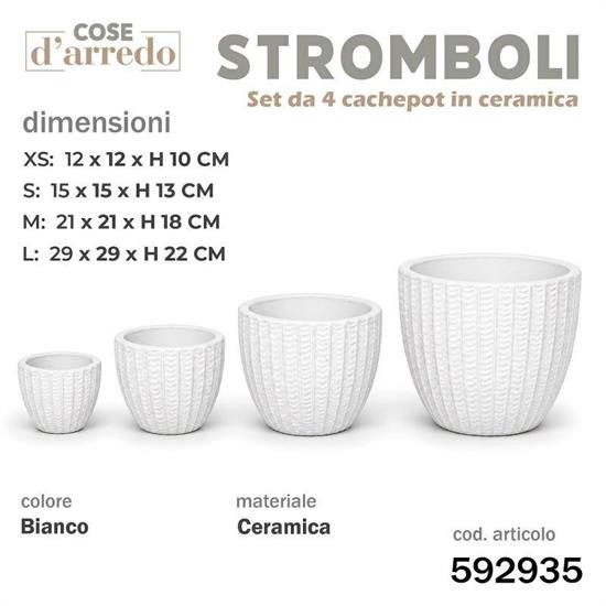 CASPO CERAMICA STROMBOLI BIANCO SET 4 PZ D. 29/21/15/12 CM